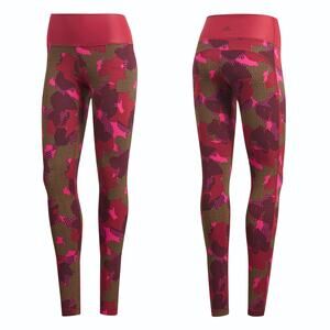 Adidas : Climalite Camo Pink Olive Graphic High Waist Leggings : S
